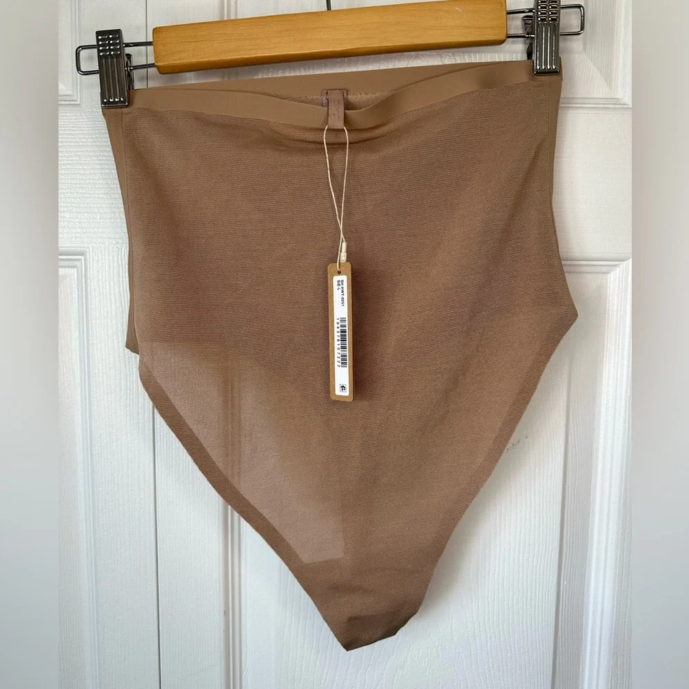 SKIMS Power Mesh Sculpting Thong Sz L Sienna